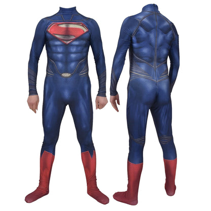 Adults Man of Steel Cosplay Costume — Superhero Zentai Bodysuit Jumpsuit for Halloween & Parties
