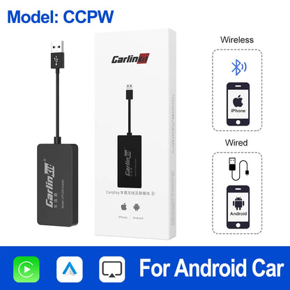 CarlinKit Wireless CarPlay & Android Auto USB Adapter – Wireless Dongle for Car Multimedia, MirrorLink, Waze & Spotify