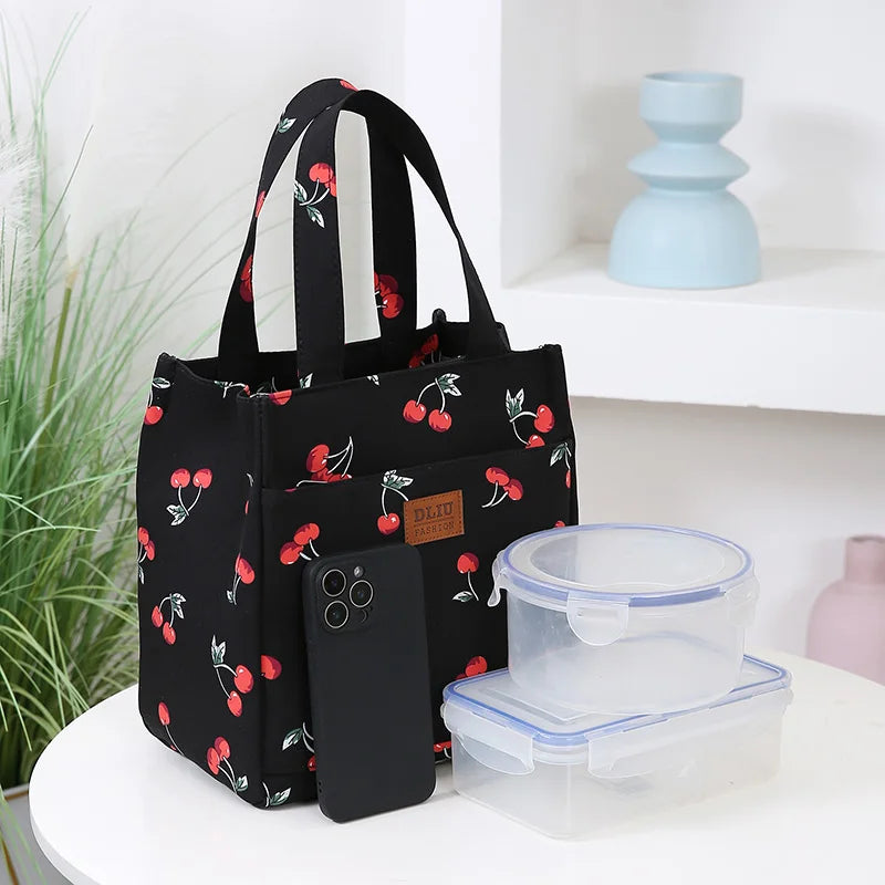 Fashionable Thickened Cotton Handbag — Large Capacity Tote, Mommy Bag, Lunch Box Storage Pouch, Commuter Handheld Bag