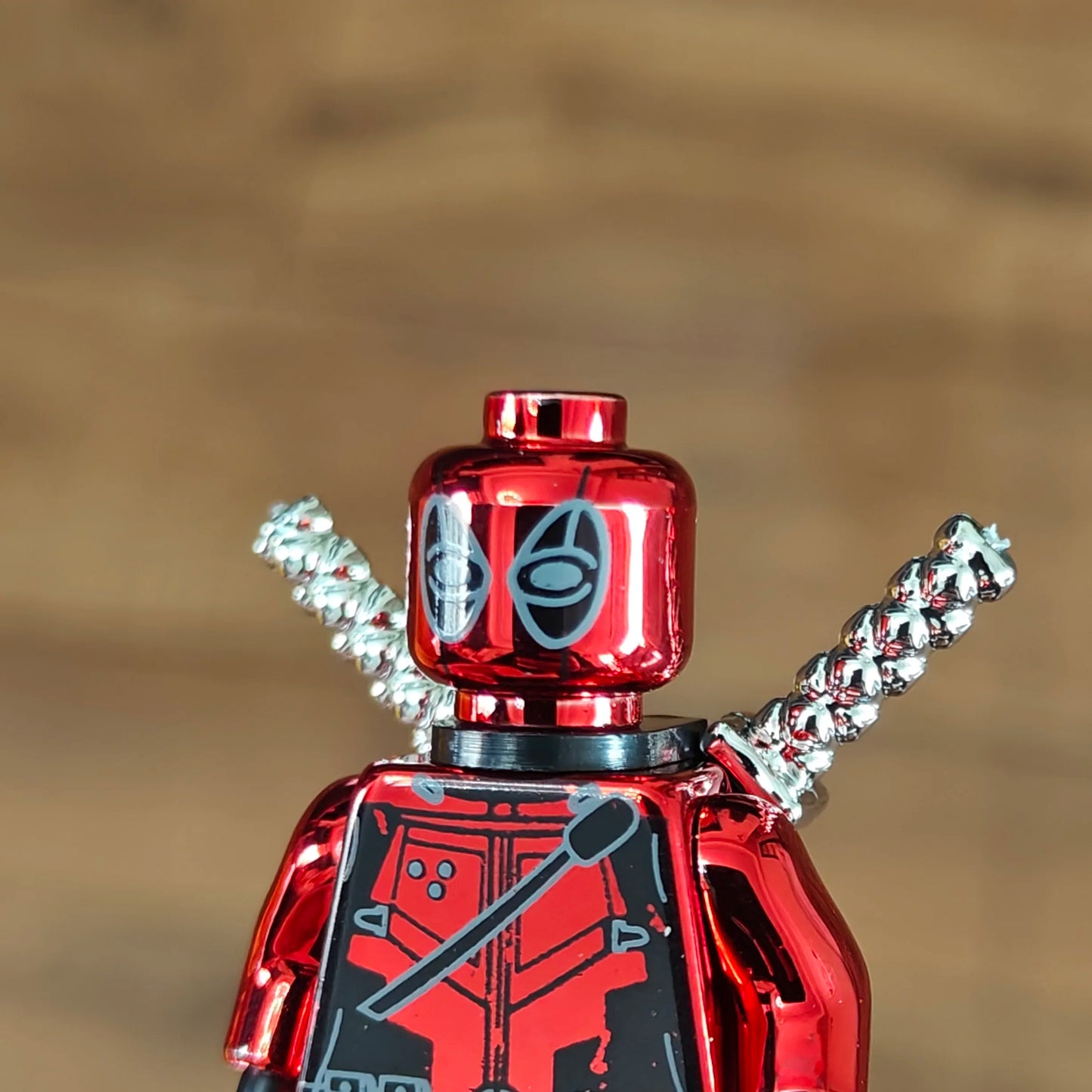 Electroplated Chrome & Gold Mini Building Block Action Figures – Collectible Toy Set