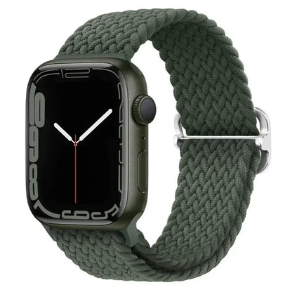 Braided Nylon Apple Watch Band – Adjustable Sport Strap Compatible with Ultra 2, Series 10/9/8/7/6/SE (40–49mm) Wrist Bracelet