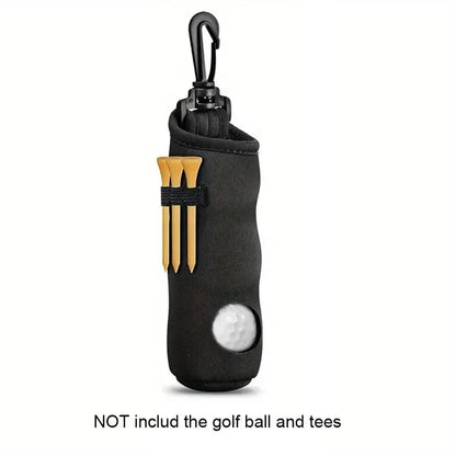 Golf Tee Holder & Ball Carry Bag Pouch – Keychain Belt Clip, Golf Accessories & Gifts