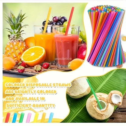 Multicolor Plastic Drinking Straws – Reusable Cola & Cocktail Straws for Bar, Party, Wedding, and Kitchen Use, Wholesale Pajitas