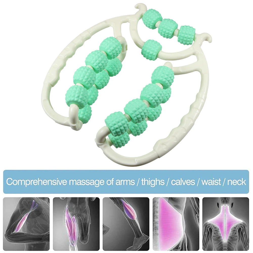Portable Round Massager Roller – Waist, Abdominal & Leg Clip Tool for Cellulite, Stovepipe & Meridian Massage