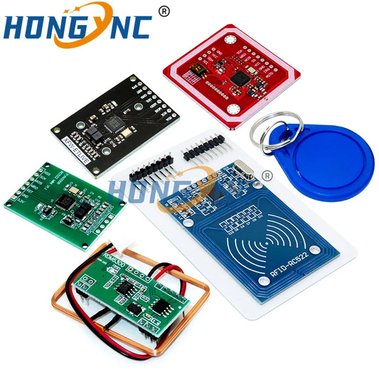 NFC RFID Module Kit - RC522 MFRC-522 PN532 RDM6300, S50, 13.56MHz & 125KHz, 6cm Range, SPI Write & Read with Tags for Arduino