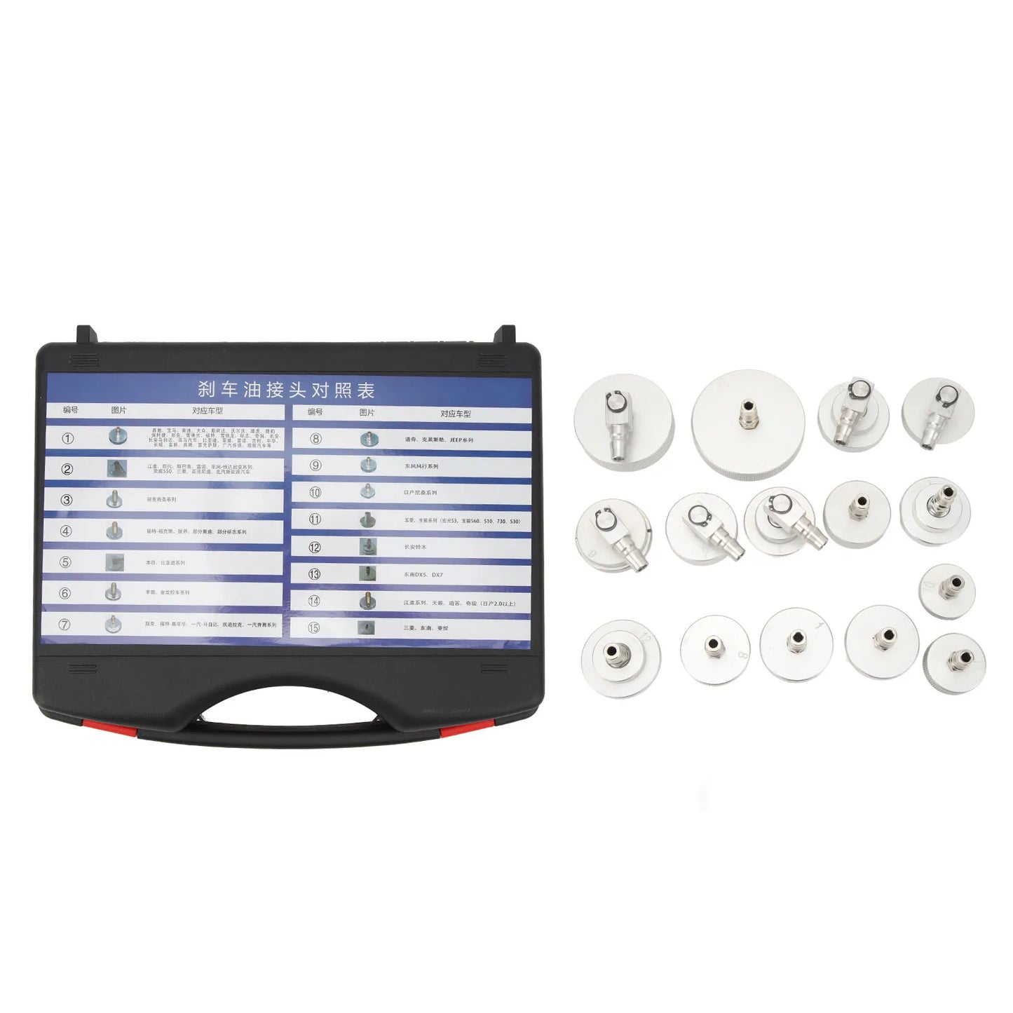Master Cylinder Brake Bleeder Adapter Set — Aluminum Alloy, High-Accuracy Portable Tool for Automobiles