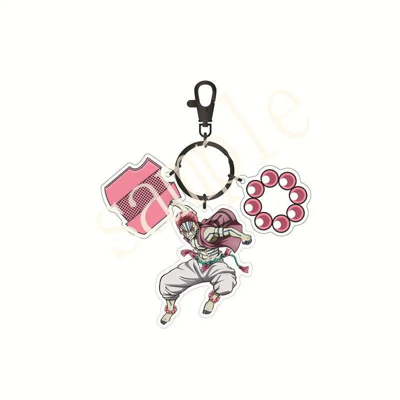 Anime Demon Slayer Acrylic Keychain – Tanjiro & Nezuko Kamado Cartoon Schoolbag Pendant Character Charm Kids Gift Accessories