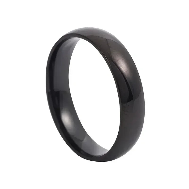 Classic Smooth Stainless Steel Couple Ring – Simple Fashion Wedding & Engagement Band for Men & Women