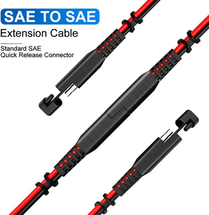 14AWG 4.5M SAE to SAE Extension Cable Quick Connect Battery Charging Wire for Car, RV, Motorcycle & Solar Panel Universal Power Lead