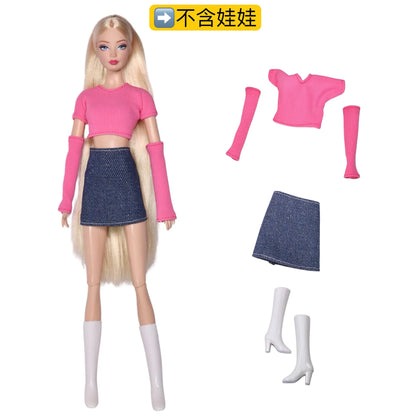 Doll Clothes for 30CM Barbie – Short Skirt, Outer Garment, Pants & Shoes Accessories