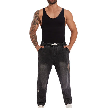 Men’s Sleeveless Bodysuit Shaper — Full Body Compression Undershirt, Tummy Control Slimming Vest Shapewear