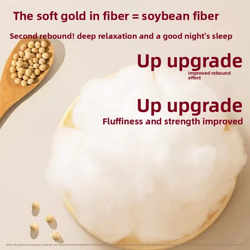 Soybean Fiber Cervical Pillow — Adult Sleep Pillow Core for Home, Dormitory & Hotel Use