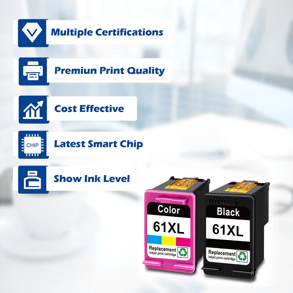 ShinColor HP 61XL Ink Cartridge Replacement for HP61 Compatible for HP DeskJet 1010 3000 4500 Series Printer High Yield Printer Ink Cartridge