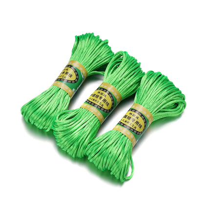 20m/Lot Chinese Knotting Silk Macrame Cord – 1.5mm & 2mm Nylon Black Satin Beading & Shamballa Thread
