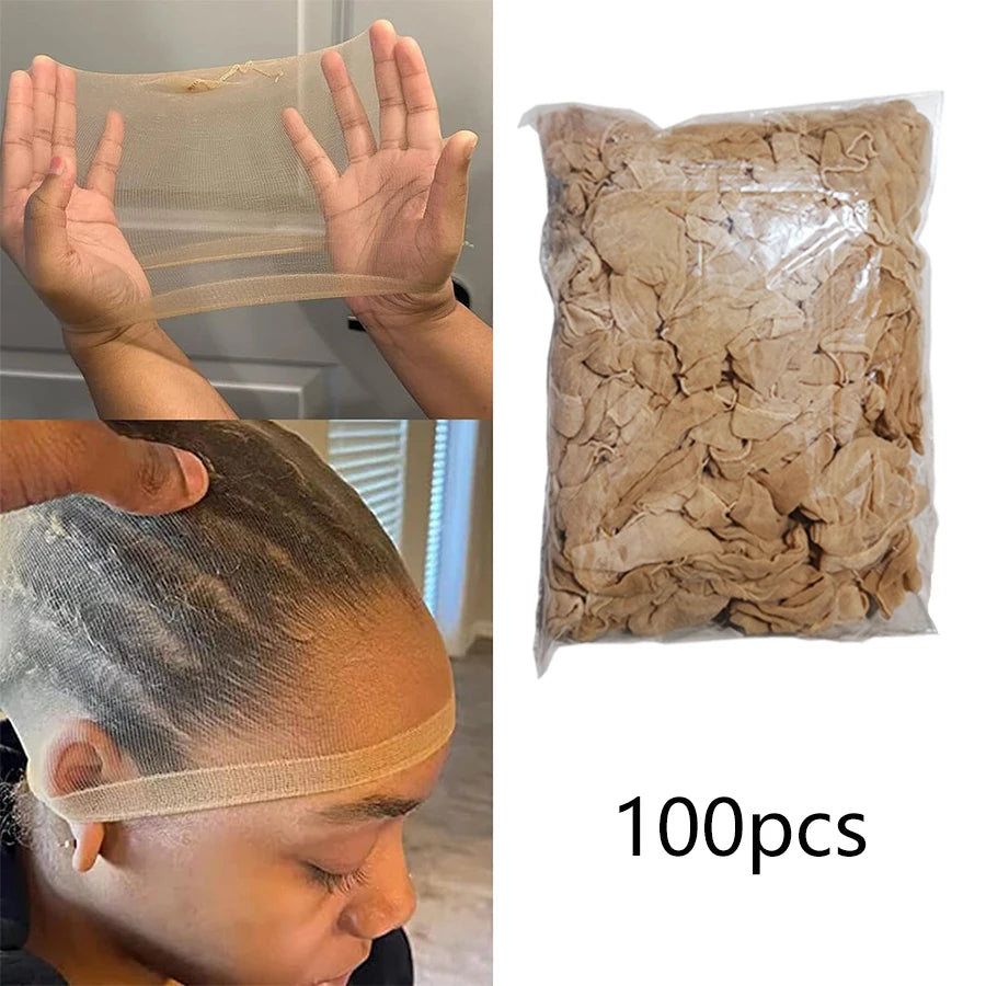 20-100PCS HD Wig Caps for Women – Thin Invisible Stocking Caps for Wigs, Breathable and Stretchable Wig Caps