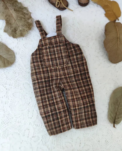 Casual Blythe Doll Clothes – Romper, Plaid Pants & Long Sleeve Top for Licca, Azone, OB24/OB27 Dolls
