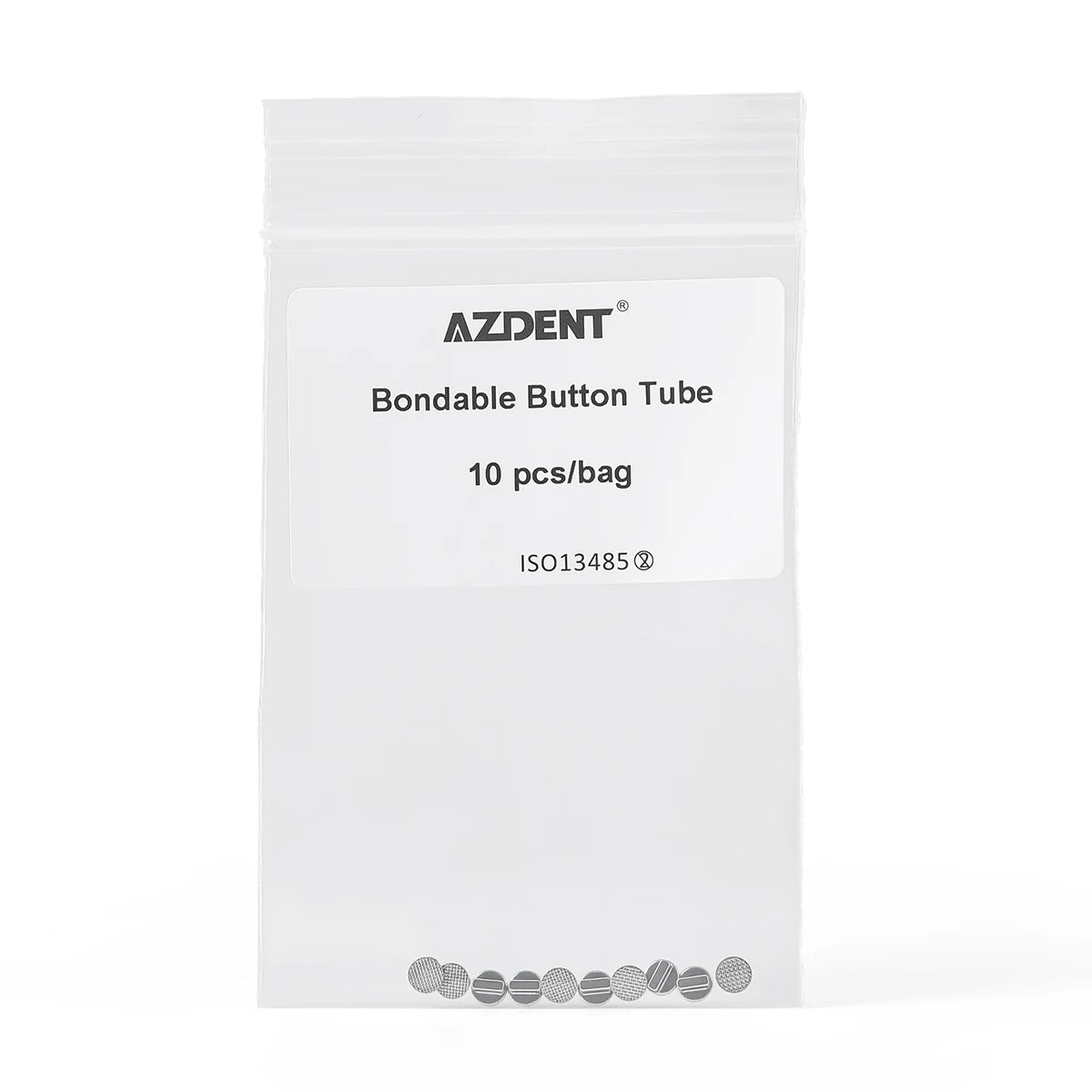 AZDENT 10PCS Orthodontic Lingual Buttons - Bondable Round Mesh Base Single Tube Dental Treatment Accessories