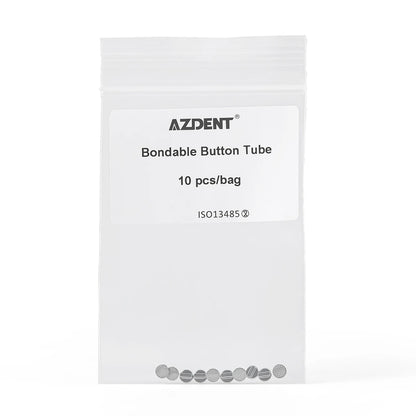 AZDENT 10PCS Orthodontic Lingual Buttons - Bondable Round Mesh Base Single Tube Dental Treatment Accessories