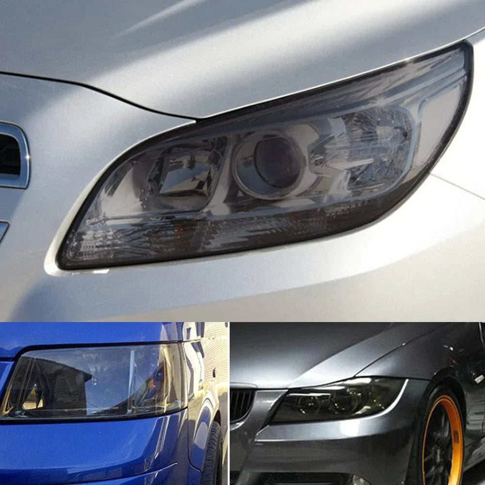 Smoke PVC Headlight Tint Film - Transparent Black Taillight Wrap & Protective Car Styling Film 30x200cm
