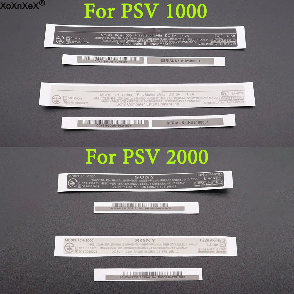 Replacement Back Shell Stickers – Labels for PS Vita 1000, PSV 2000, and PCH-1000 Console