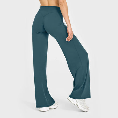 Women’s Ultra Soft Butter Yoga Pants – Mid Waist Straight Leg Sports Trousers for Gym, Pilates & Running