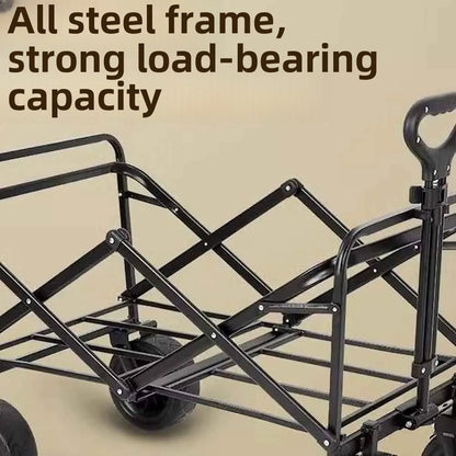 Heavy Duty Large Capacity Folding Wagon – Collapsible Shopping, Beach & Garden Trolley, Portable Outdoor Camping Cart