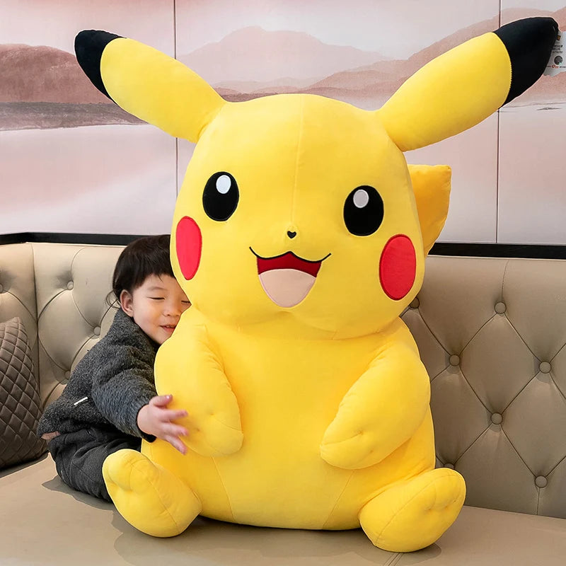 Kawaii Large Pikachu Stuffed Toy – High-Quality Pokémon Plush Doll with Gengar Peluche Pillow, Perfect Xmas Gift for Kids and Friends