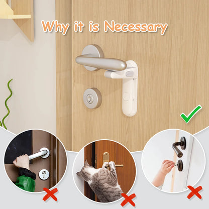 SAFELON 2 Pack Door Lever Locks - Childproof and Petproof Door Handle Safety Locks for Toddlers and Babies