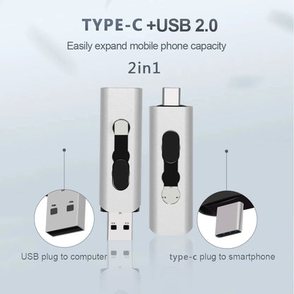 OTG USB 2.0 Type-C Flash Drive – Multi Capacity 4GB/8GB/16GB/32GB/64GB/128GB Pen Drive, Portable Memory Stick for Type-C Devices & Data Storage