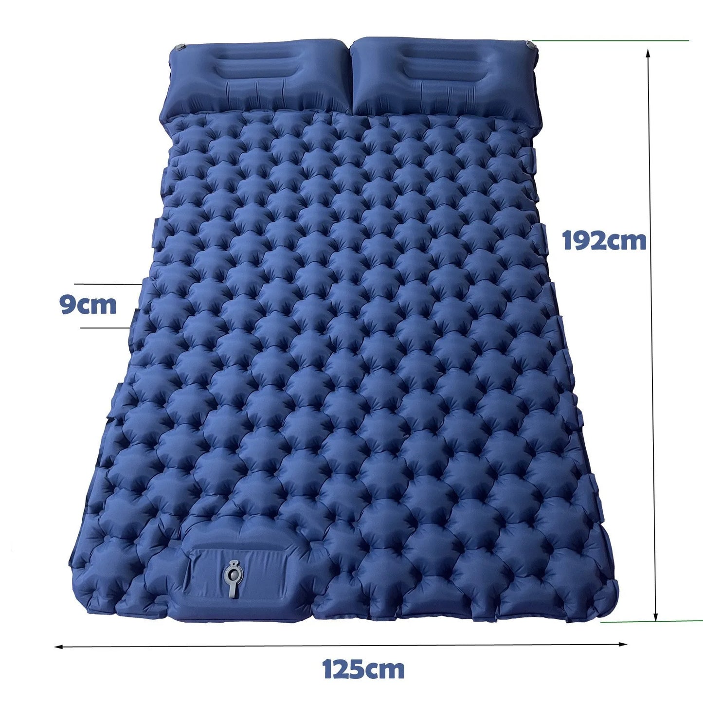 Double Camping Air Mattress with Pillow - Waterproof, Inflatable Sleeping Pad for Nature Hikes