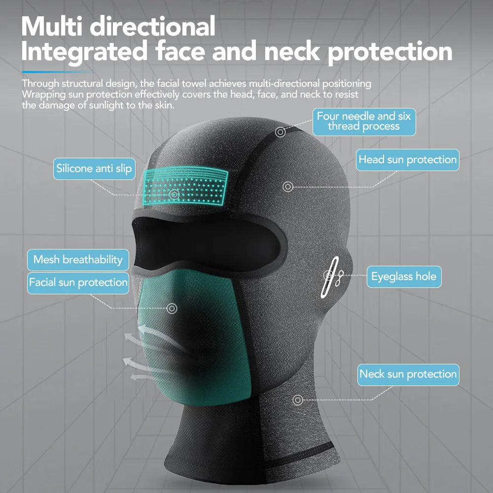 Ice Silk Cycling Balaclava – UV Protection Face Mask for Motorcycle and Outdoor Use – Quick-Drying Full Face Cover – Size L