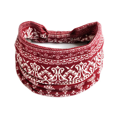 Bohemian Wide Cotton Stretch Headband for Women – Turban Headwrap, Bandage Hairband, Bandana Hair Accessories