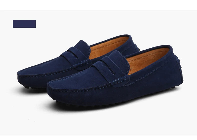 Men's High-Quality Leather Loafers – Casual Moccasins Slip-On Flats, Fashion Driving Shoes, Size 38-49