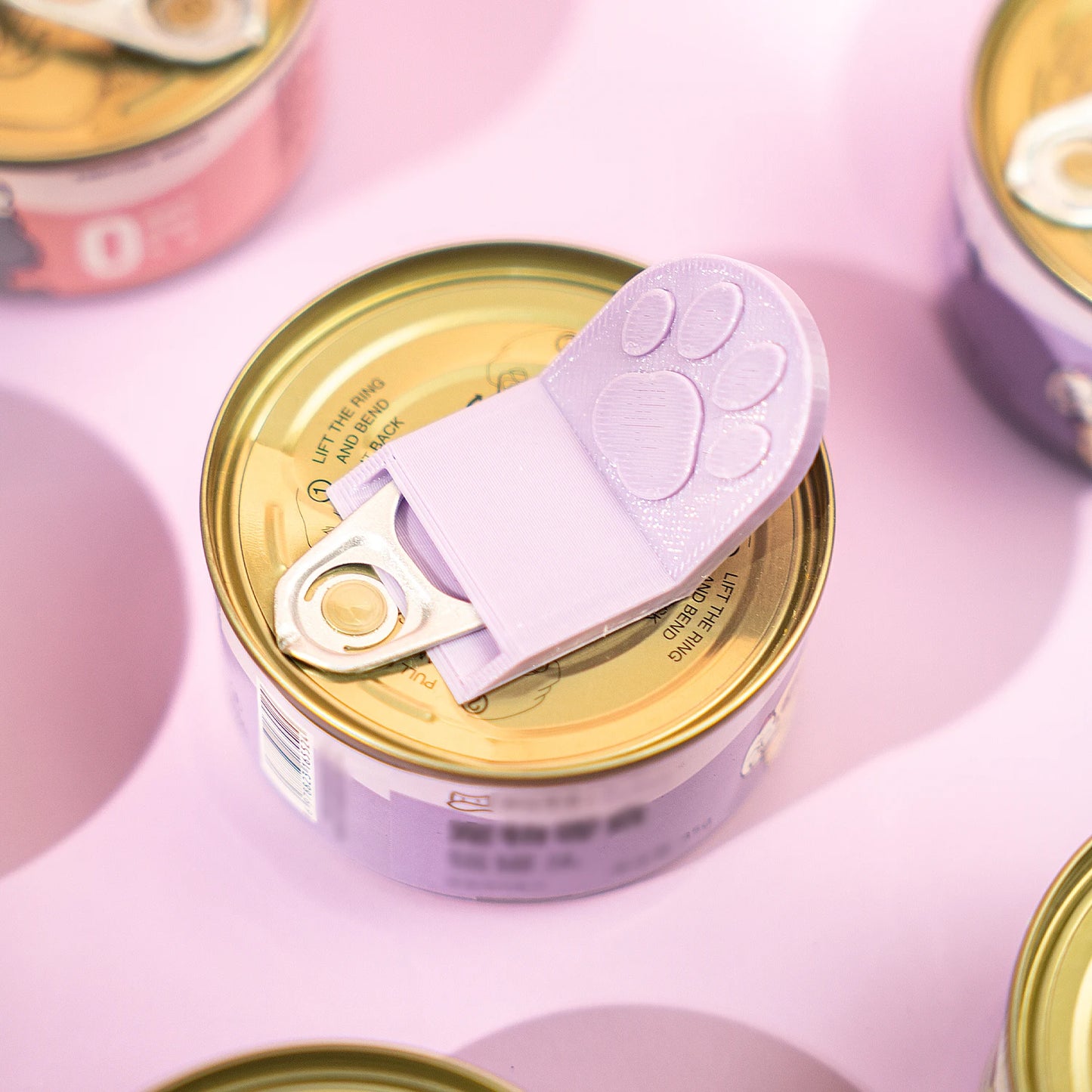 Cute Cat Paw Can Opener – Ergonomic Ring Pull Tool for Pet Food, Protects Nails, Kitchen Accessory for Cats & Dogs