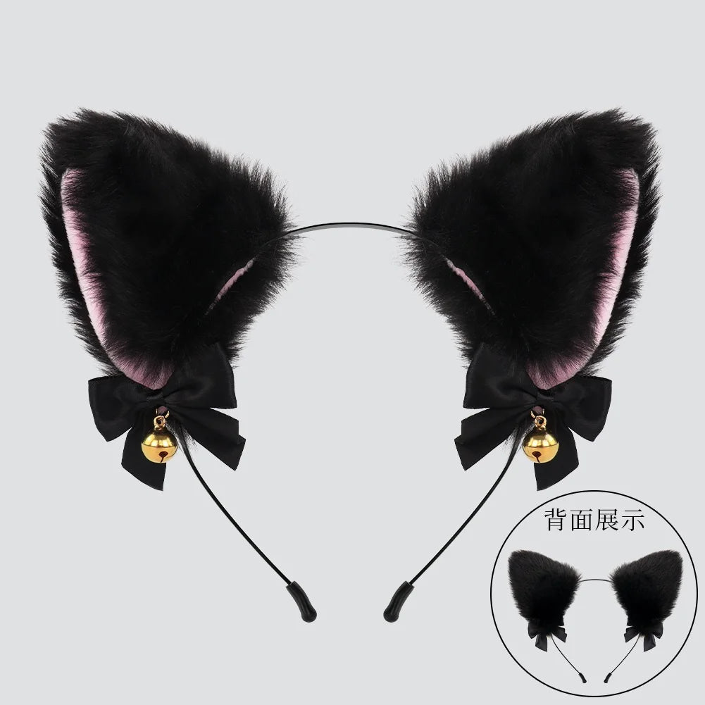 Halloween Cat Costume Set for Girls - 3-Piece Cosplay Headband Tail & Gloves
