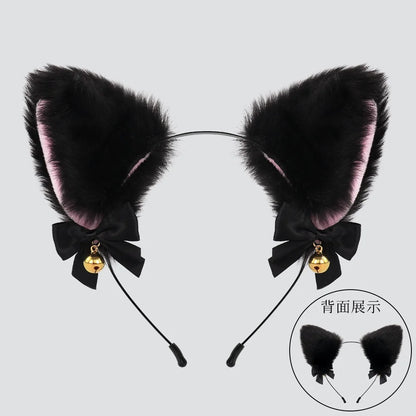Halloween Cat Costume Set for Girls - 3-Piece Cosplay Headband Tail & Gloves