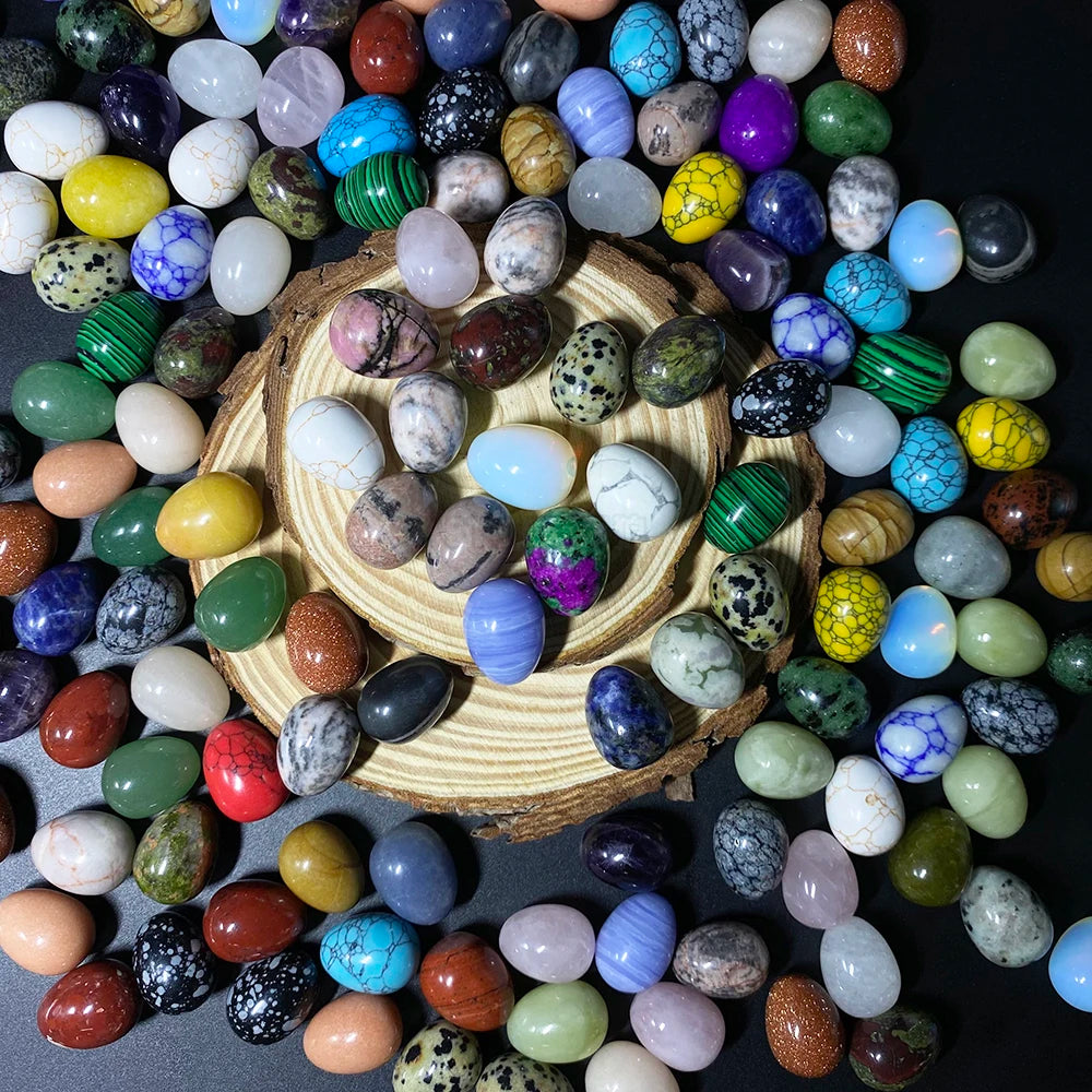 EG1-7 Mini Natural Stone Egg - Polished Meditation Fidget Stone for Stress Relief, Desk Decor, and Gifts
