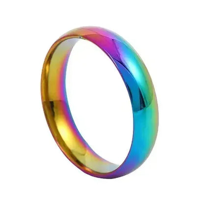 Classic Smooth Stainless Steel Couple Ring – Simple Fashion Wedding & Engagement Band for Men & Women