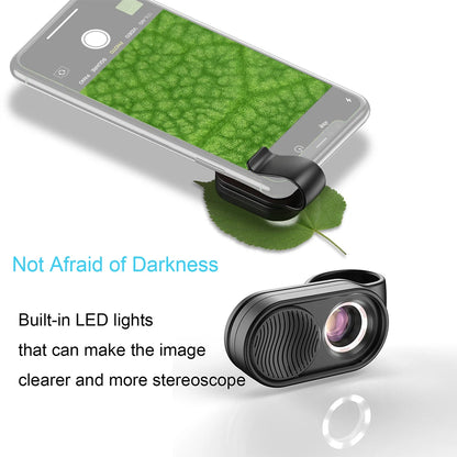 100X/200X Microscope Phone Lens with Clip – Magnifier for Plants, Insects, Hair, Skin, Jewelry & Jade Inspection