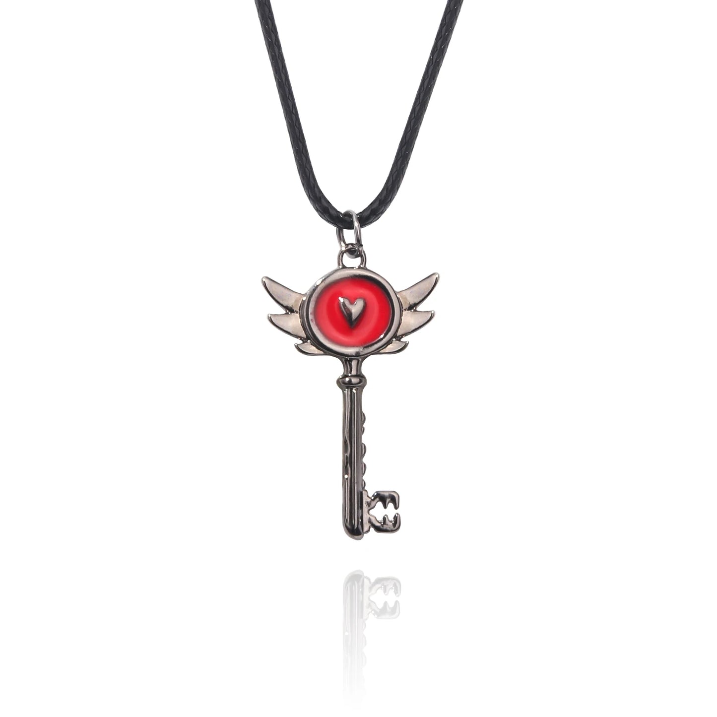 Hazbin Hotel Inspired Heart Portal Key Pendant Necklace – Cosplay Choker Jewelry Gift for Women & Men