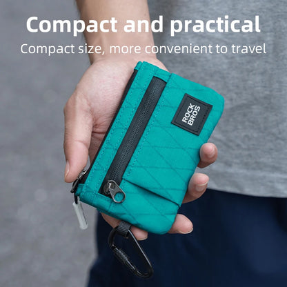 ROCKBROS Portable Wallet Card Bag – Ultra-Light, Stylish Sports Mini Credit Card Holder with Hang Lock, Compact Storage