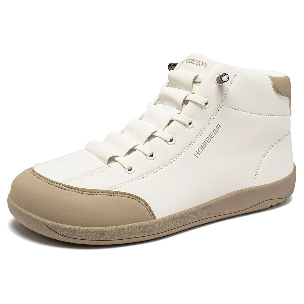 HOBIBEAR Mid-Top Barefoot Shoes – Wide Toe Ankle Boots for Men & Women, Outdoor Non-Slip Artificial Leather Shoes