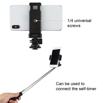 Flexible Tripod Adapter with Phone Holder: Hot Shoe Mount for Camera, iPhone, Samsung, Canon, Nikon, Sony DSLRs - Monitor and Cold Shoe Attachment