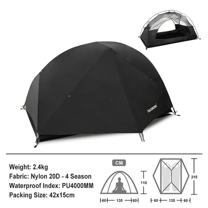 PACOONE Ultralight 20D Nylon Camping Tent – Portable Waterproof Backpacking, Cycling, Hiking, Travel & Beach Tent