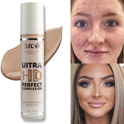 9-Shade Full Coverage Liquid Concealer & Foundation — Natural Matte Base Makeup