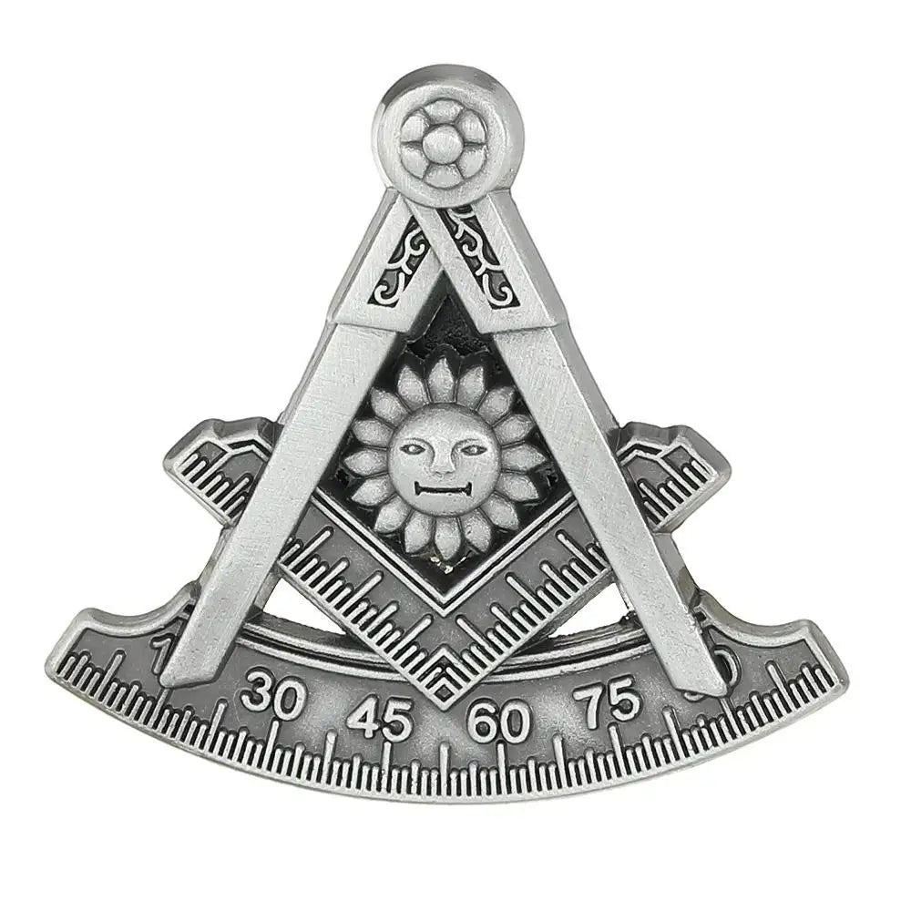 Vintage Masonic Emblem Brooch - Hollow Freemason Symbol Pin Badge for Collectors