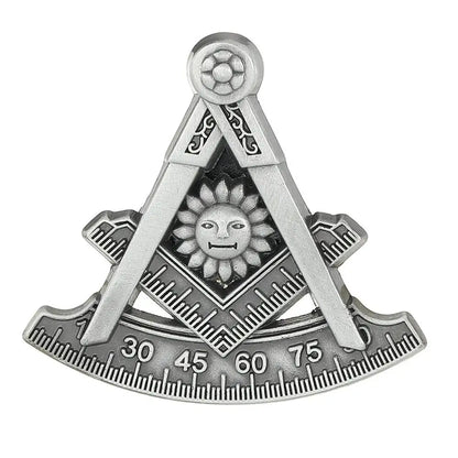 Vintage Masonic Emblem Brooch - Hollow Freemason Symbol Pin Badge for Collectors