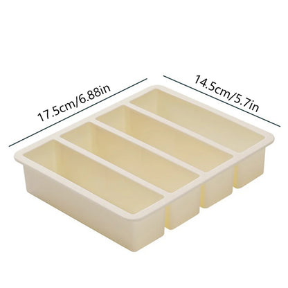 Extra Large Silicone Freezer Tray with Lid – Giant 4-Cube Food Storage Mold for Soup, Sauce & Meal Prep Ice Cubes Kitchen Container