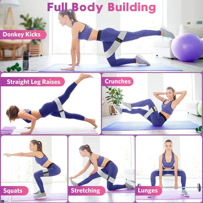 Enhance Your Workout with Fabric Resistance Hip Booty Bands - Glute and Thigh Elastic Workout Bands for Squats, Stretching, and Fitness - Yoga Gym Equipment