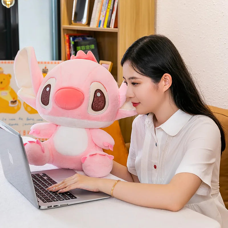 Big Size Disney Stitch Holding Duck Plush – Cute Hugging Doll Pillow Toy for Kids & Xmas Gifts
